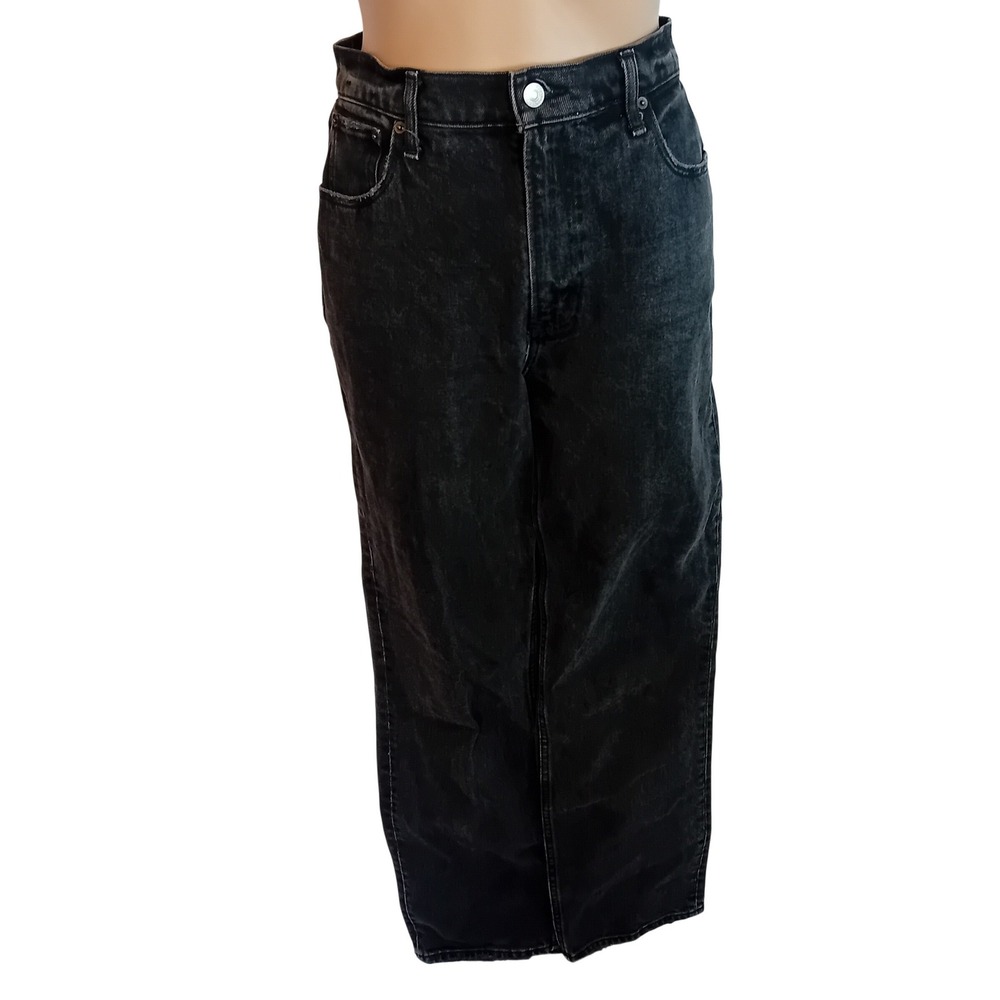 Abercrombie & Fitch Women's 90s Straight Jeans Ultra High Rise‎ Black Wash 27/4R